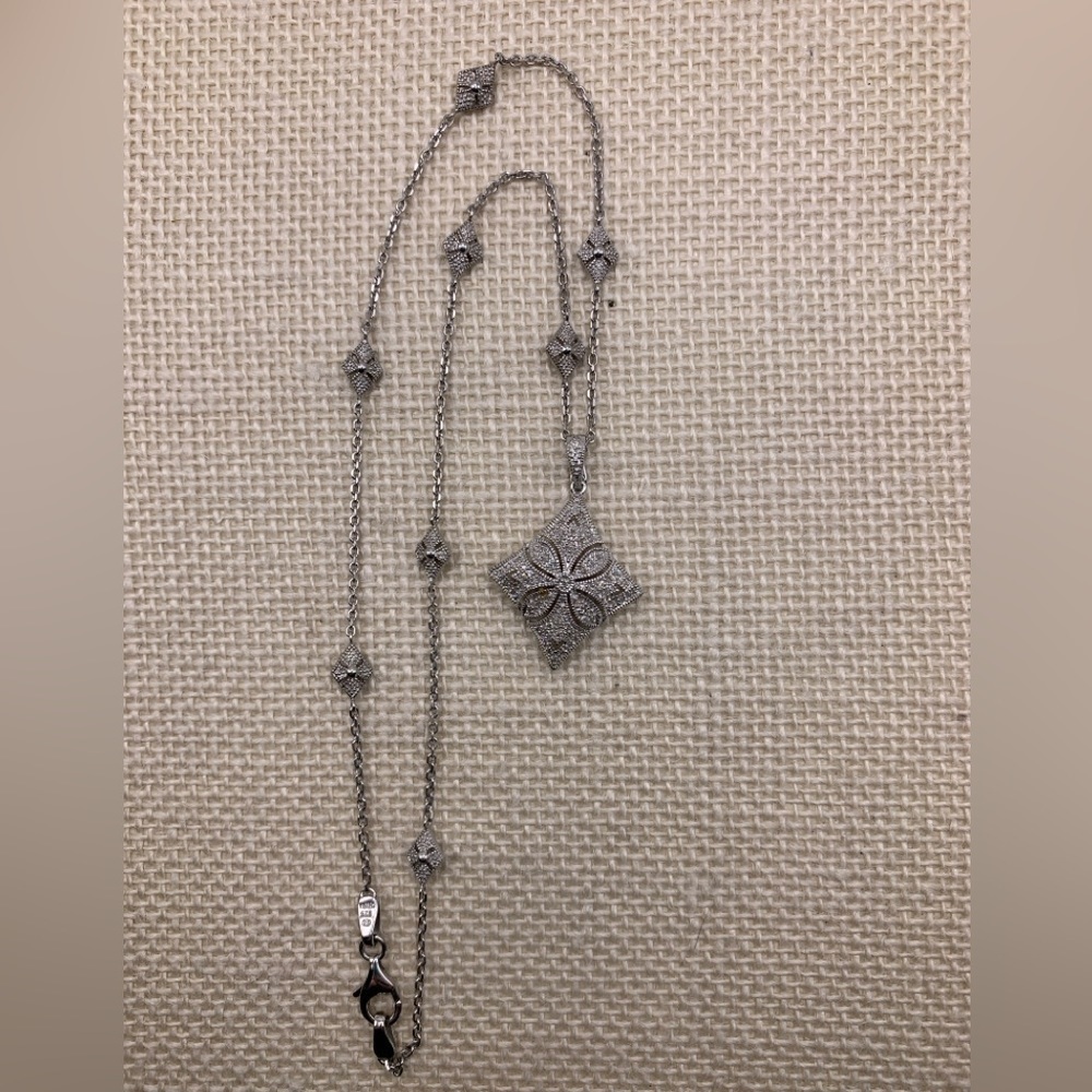 Affinity Diamonds 1/4ctw Vintage Sterling Silver Enhancer Necklace